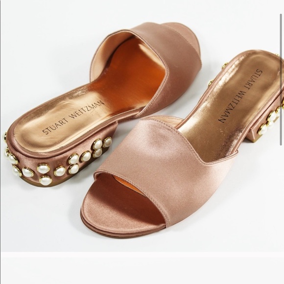 Stuart Weitzman Shoes - Stuart weitzman slip on studded pearl heels new